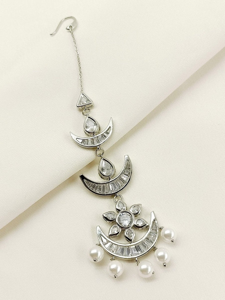 Ambala White American Diamond Teeka - House of Sarvati LLC