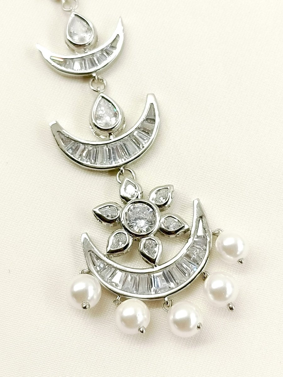 Ambala White American Diamond Teeka - House of Sarvati LLC