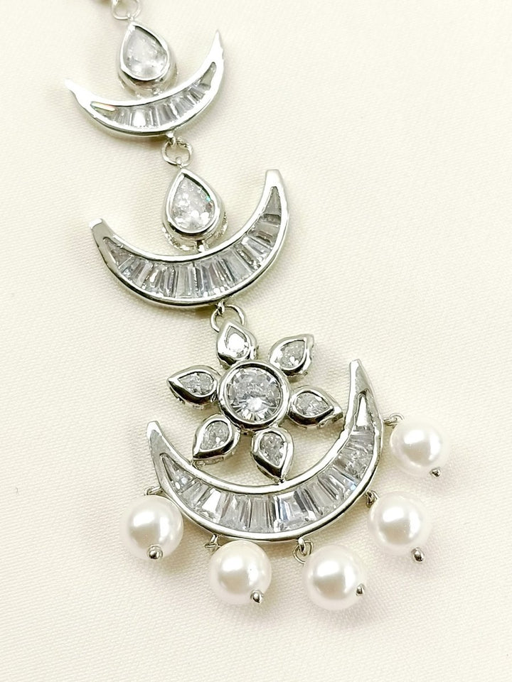 Ambala White American Diamond Teeka - House of Sarvati LLC