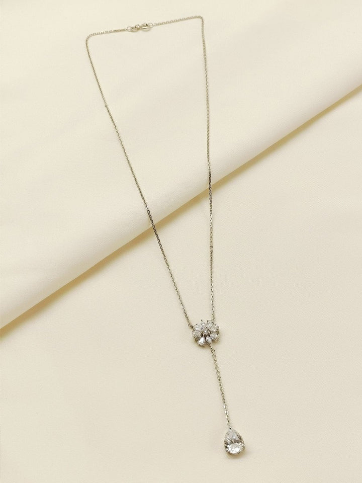Amelia 92.5 Silver Swarovski Stone Pendal - House of Sarvati LLC
