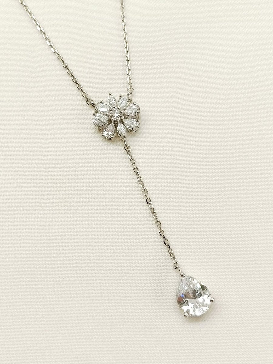 Amelia 92.5 Silver Swarovski Stone Pendal - House of Sarvati LLC