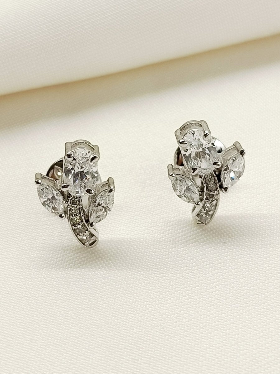 Anasat 92.5 Silver Swarovski Stone Tops - House of Sarvati LLC