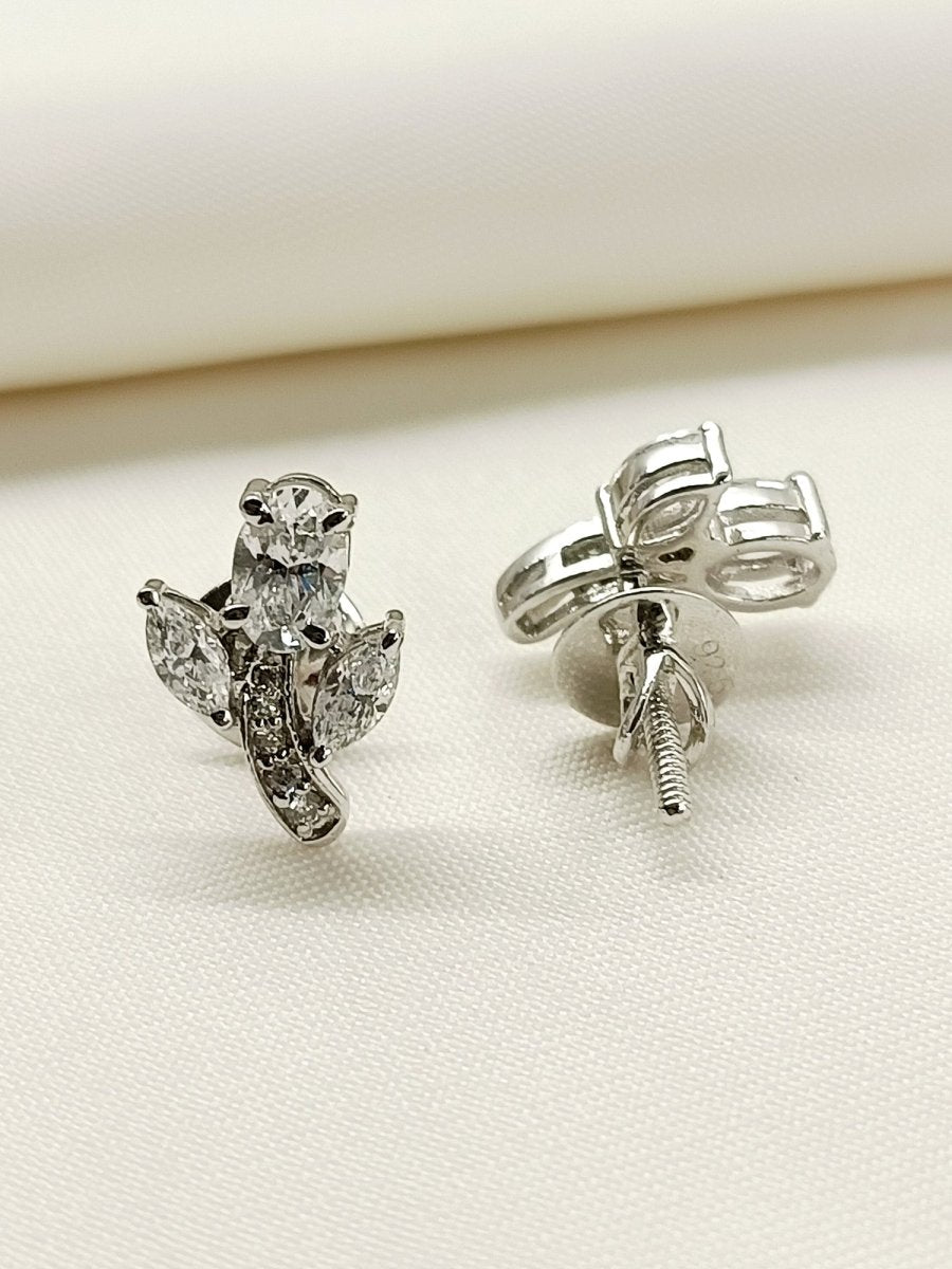 Anasat 92.5 Silver Swarovski Stone Tops - House of Sarvati LLC