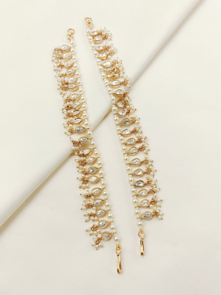 Angelica White Traditional Ear Chain - House of Sarvati LLC