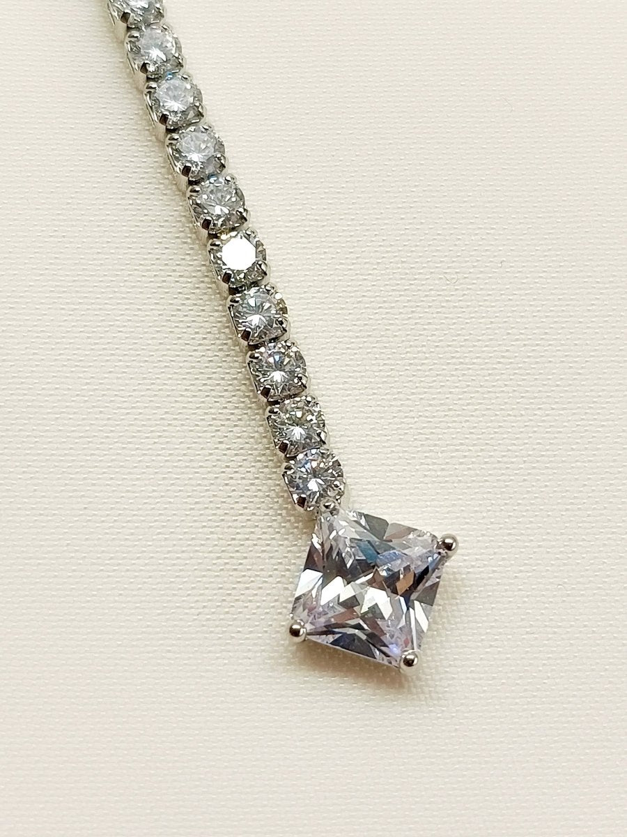 Anmol White American Diamond Maang Teeka - House of Sarvati LLC
