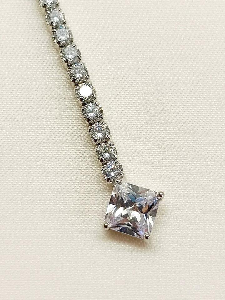 Anmol White American Diamond Maang Teeka - House of Sarvati LLC