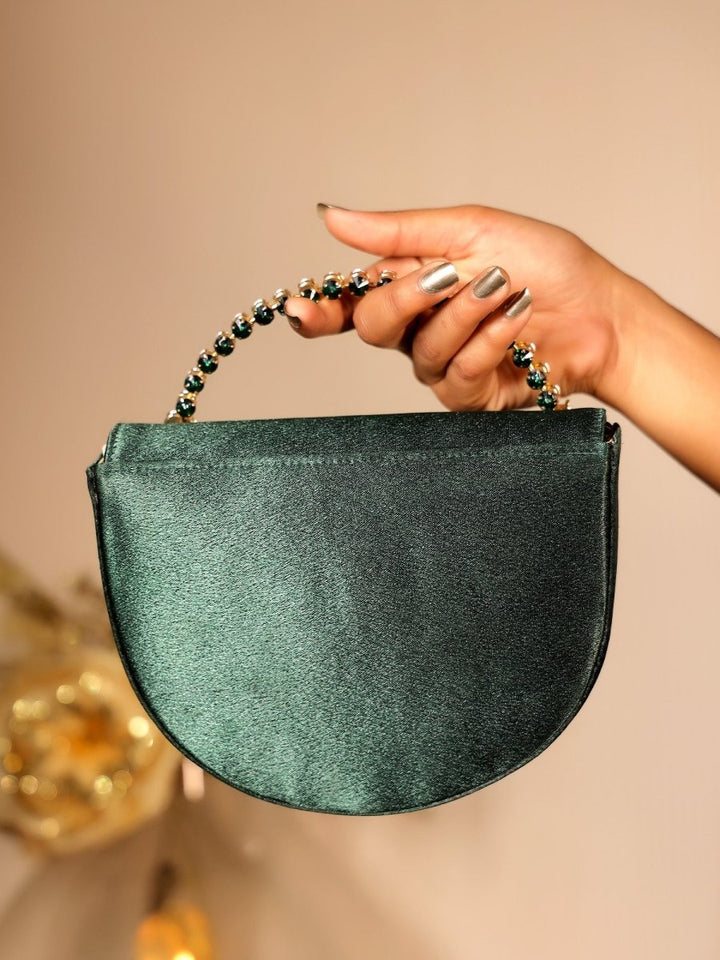 Anshita Green Evening Clutch - House of Sarvati LLC