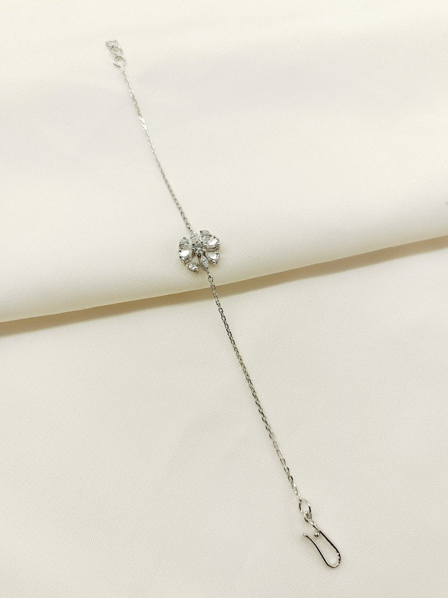 Anugya 92.5 Silver Swarovski Stone Bracelet - House of Sarvati LLC