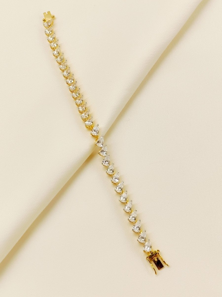 Anuprabha 92.5 Silver Swarovski Stone Bracelet - House of Sarvati LLC