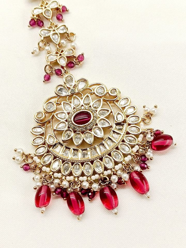 Chakor Pink Kundan Teeka