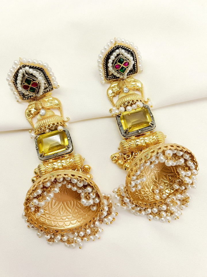 Sadhna Yellow Boutique Jhumki