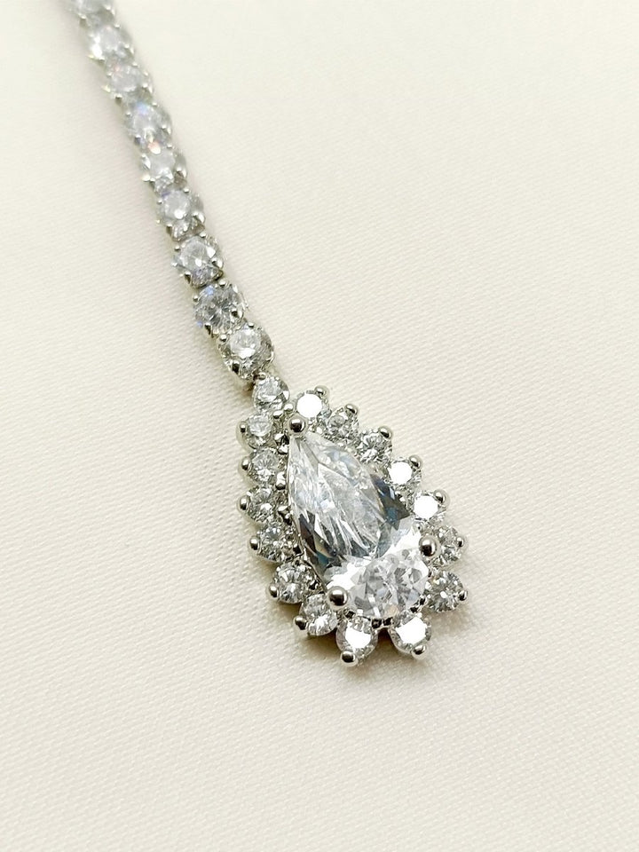 Aruna White American Diamond Maangtikka - House of Sarvati LLC