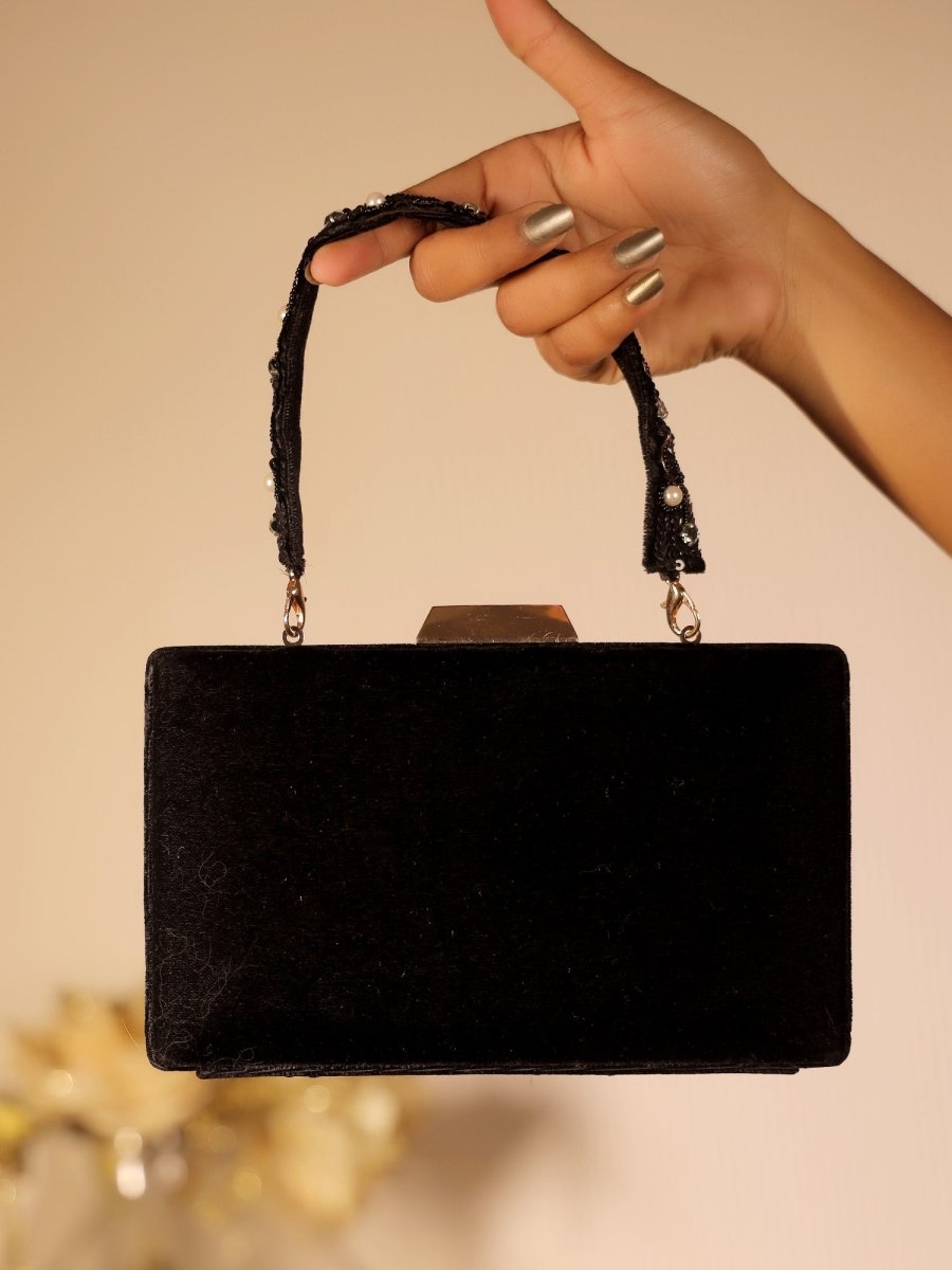 Asmal Black Evening Clutch - House of Sarvati LLC