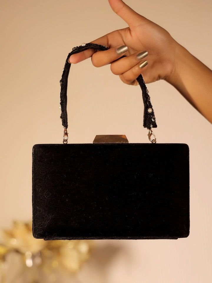 Asmal Black Evening Clutch - House of Sarvati LLC