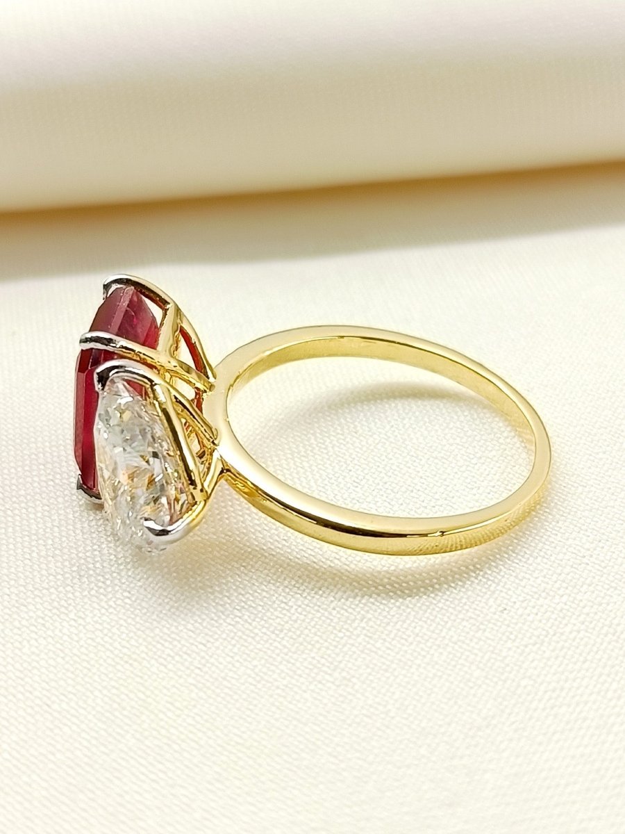 Asmat 92.5 Silver Swarovski Stone Finger Ring - House of Sarvati LLC