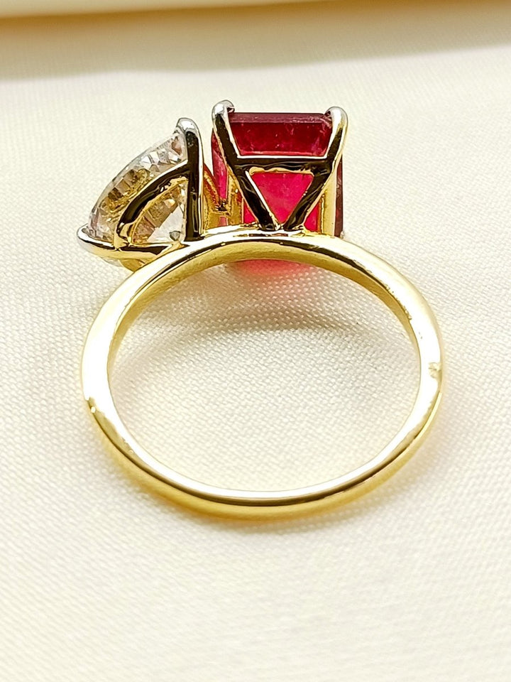 Asmat 92.5 Silver Swarovski Stone Finger Ring - House of Sarvati LLC
