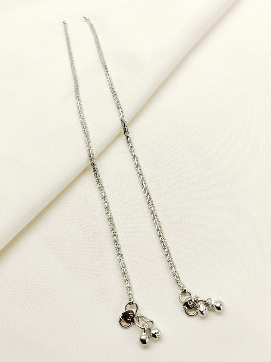 Aswi Silver Antique Anklet - House of Sarvati LLC