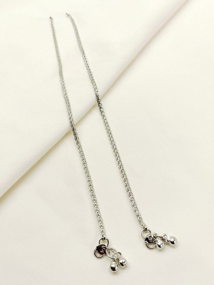 Aswi Silver Antique Anklet - House of Sarvati LLC
