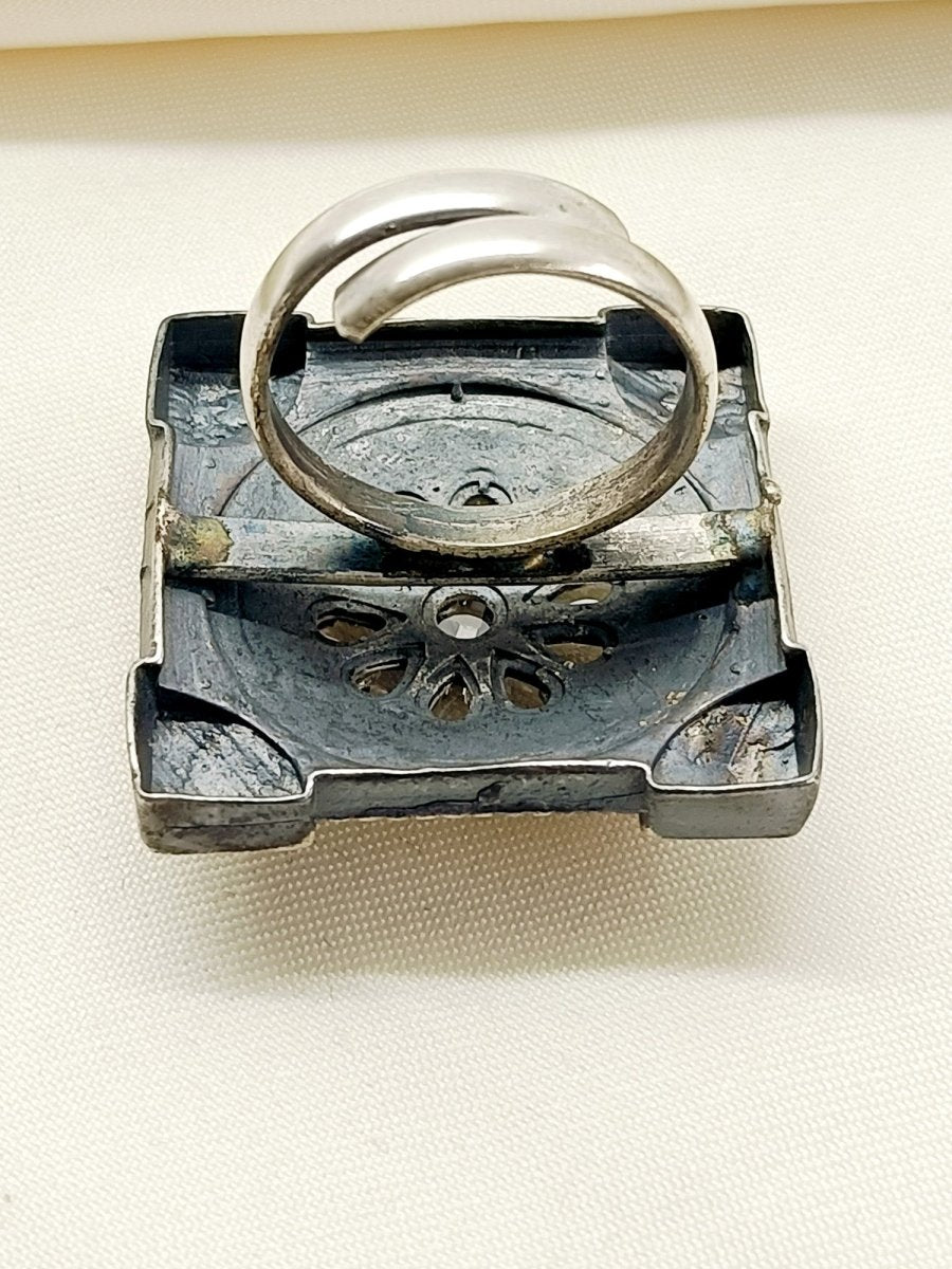 Aurelia White Oxidized Finger Ring - House of Sarvati LLC