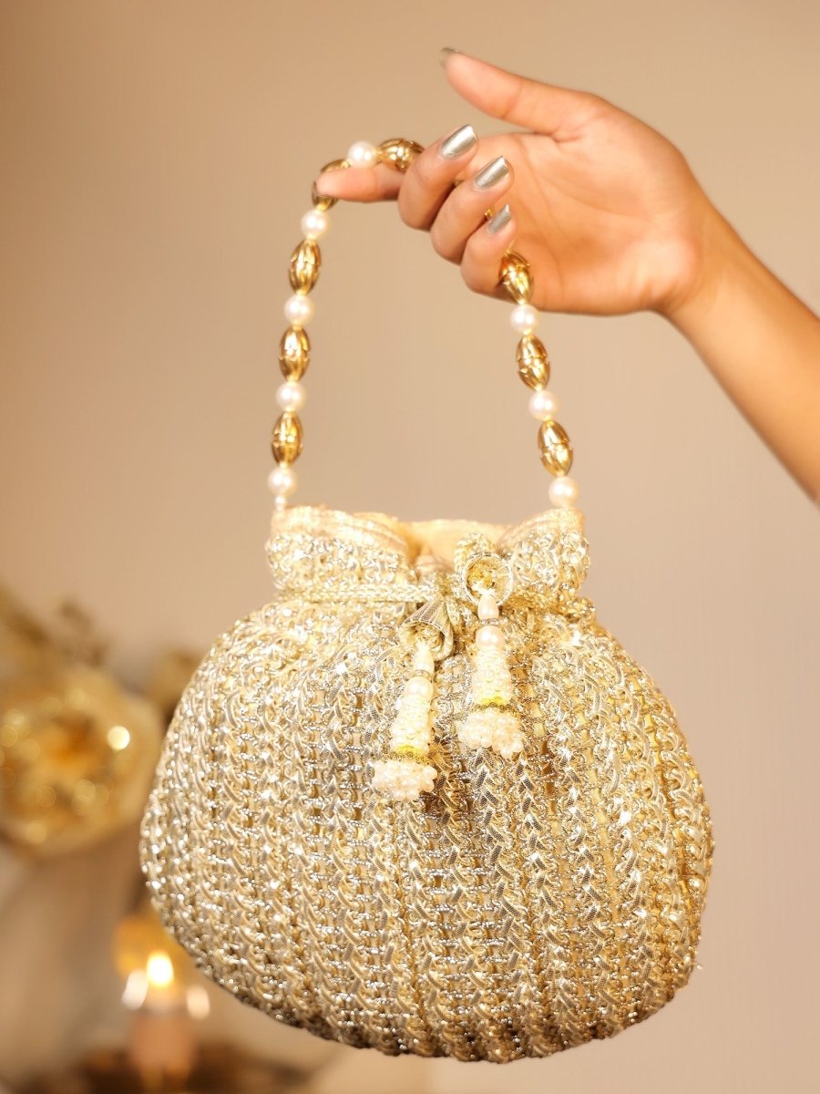Avinashi Golden Potli Bag - House of Sarvati LLC