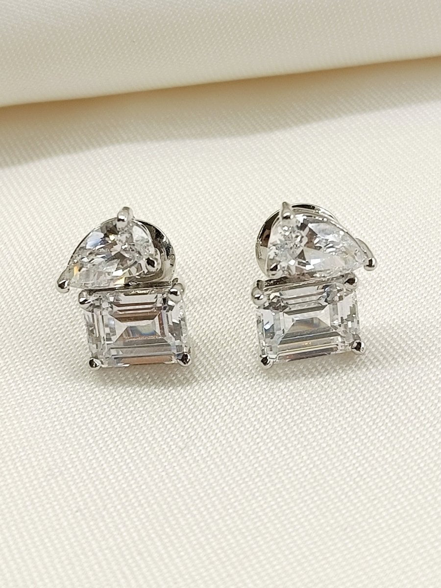 Bani 92.5 Silver Swarovski Stone Tops - House of Sarvati LLC