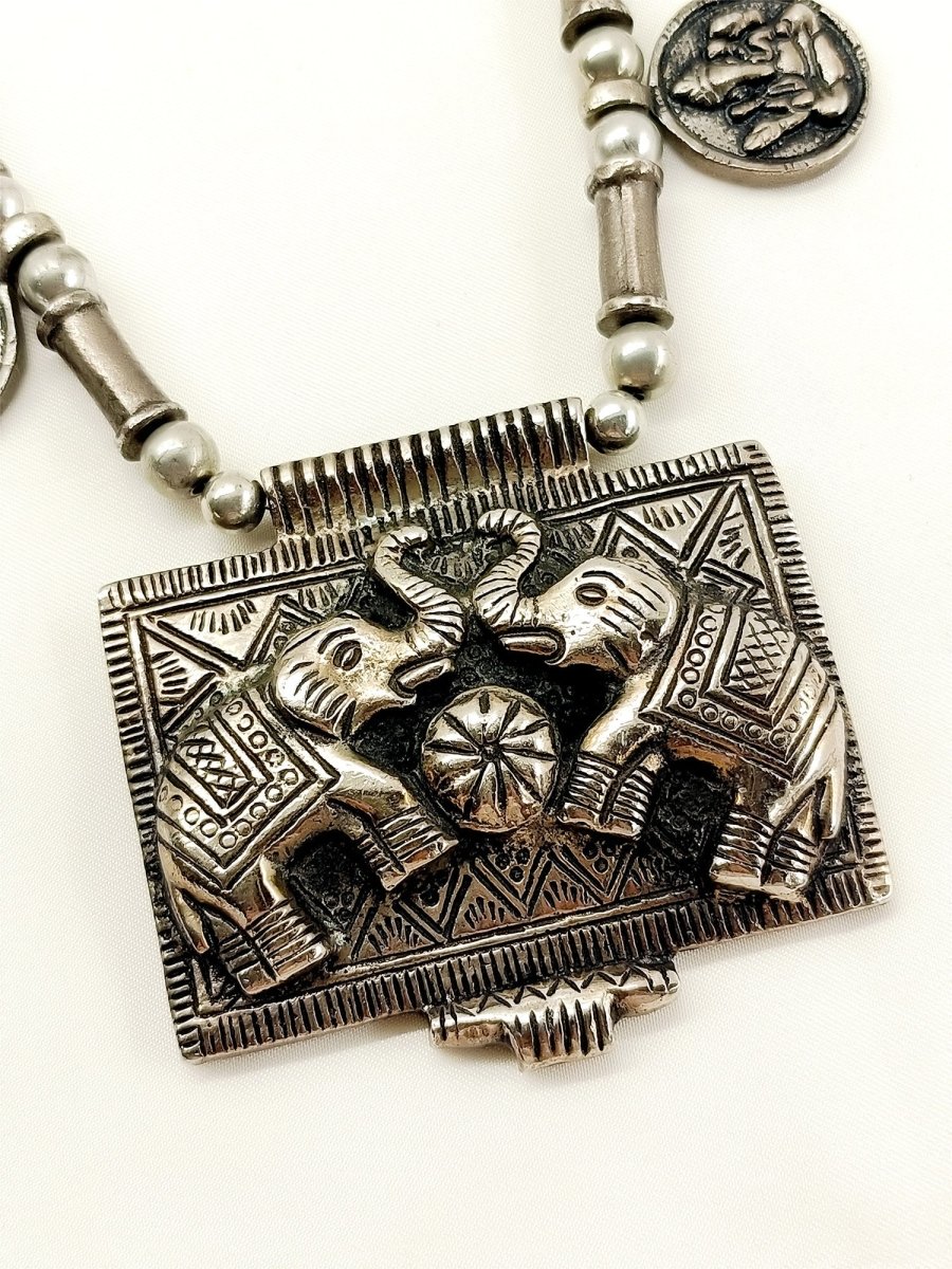 Bhumi Oxidized Neckpiece - House of Sarvati LLC