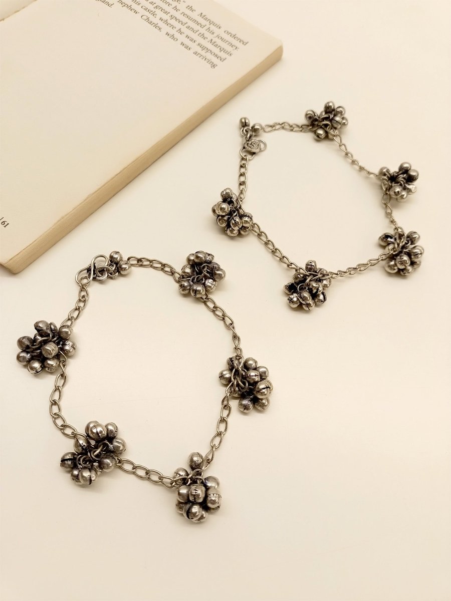 Blythe Oxidized Silver Anklet - House of Sarvati LLC
