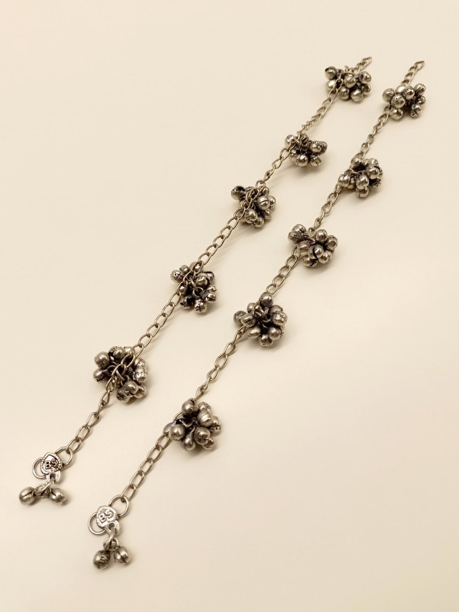 Blythe Oxidized Silver Anklet - House of Sarvati LLC