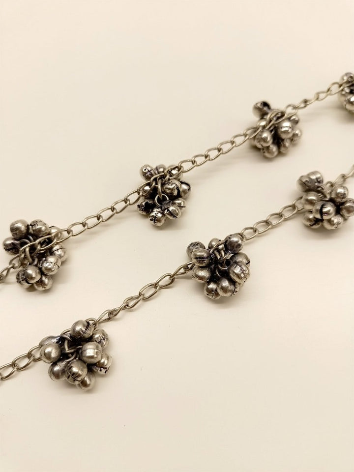 Blythe Oxidized Silver Anklet - House of Sarvati LLC