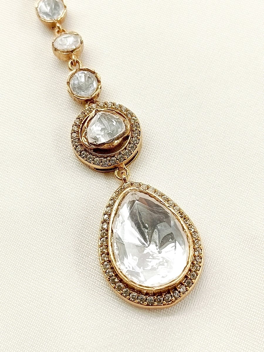 Bodhi White Kundan Maangteeka - House of Sarvati LLC