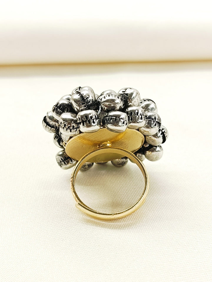 Ekaantha Silver Oxidized Finger Ring