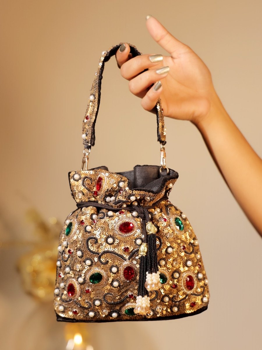 Chanchal Black Potli Bag - House of Sarvati LLC