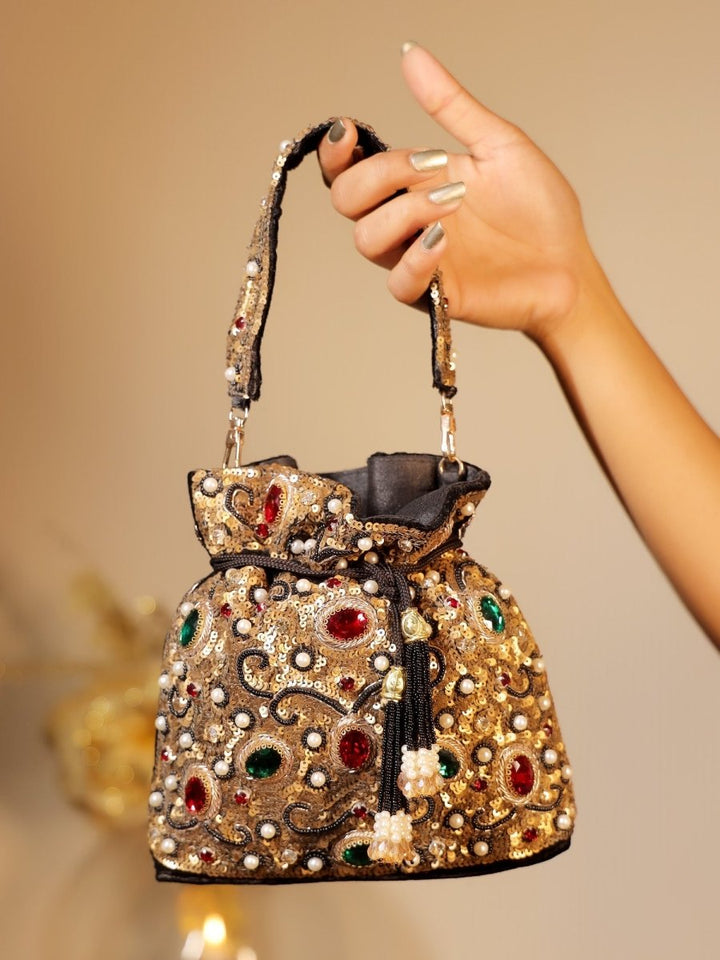 Chanchal Black Potli Bag - House of Sarvati LLC