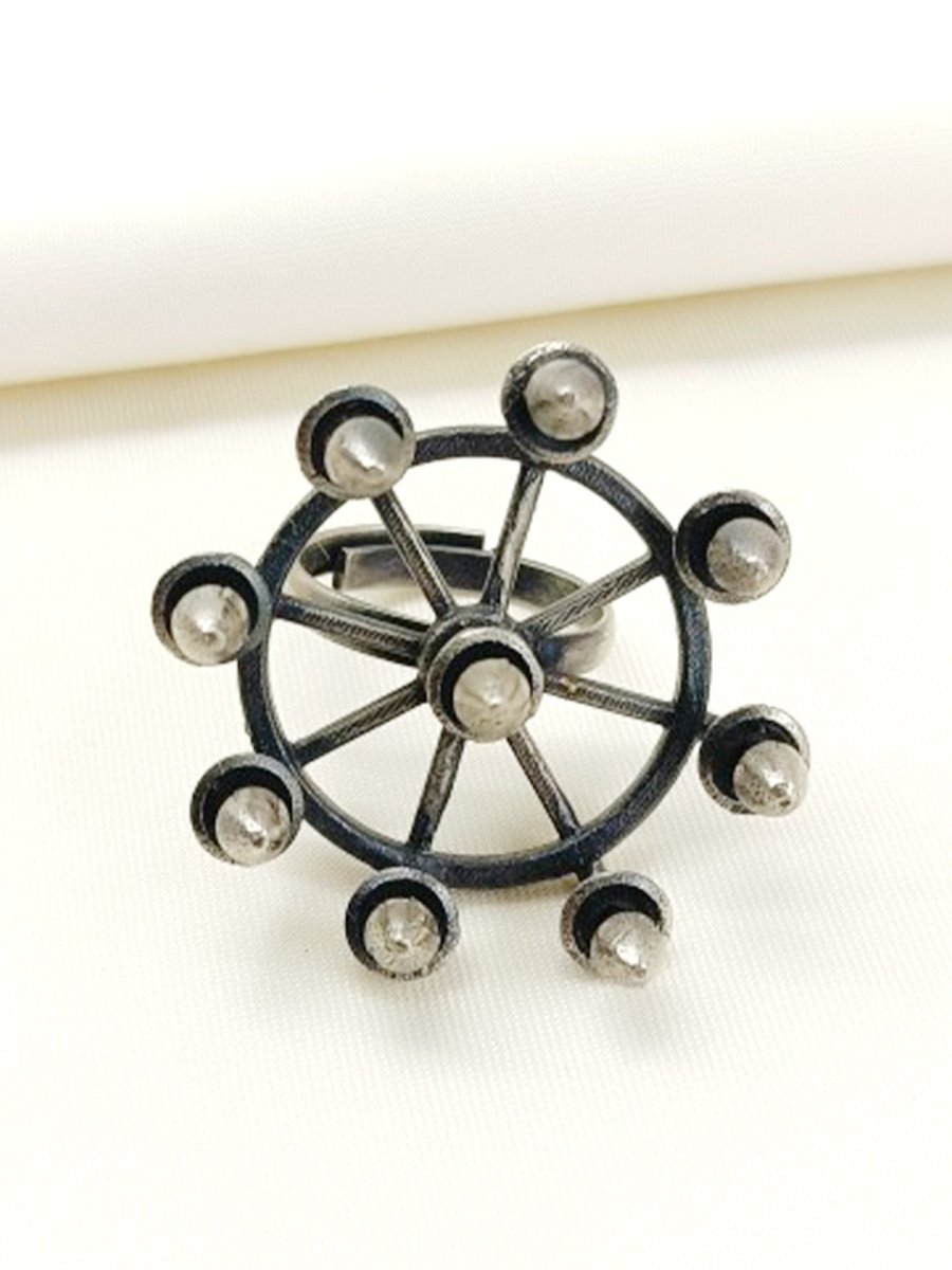 Charmi Plain Oxidized Finger Ring - House of Sarvati LLC
