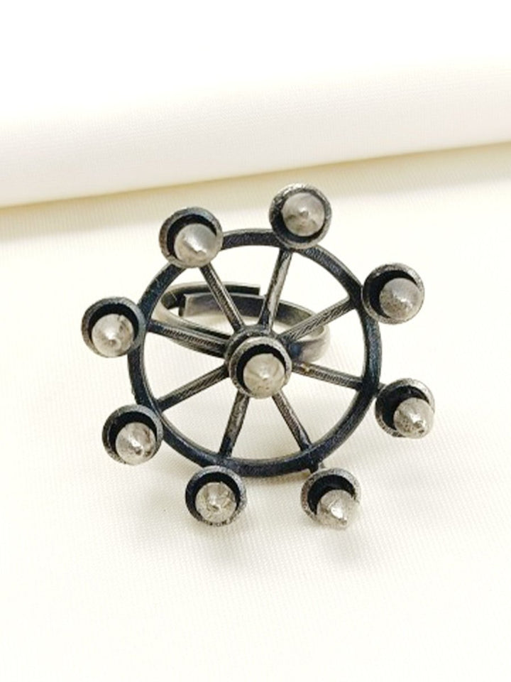 Charmi Plain Oxidized Finger Ring - House of Sarvati LLC
