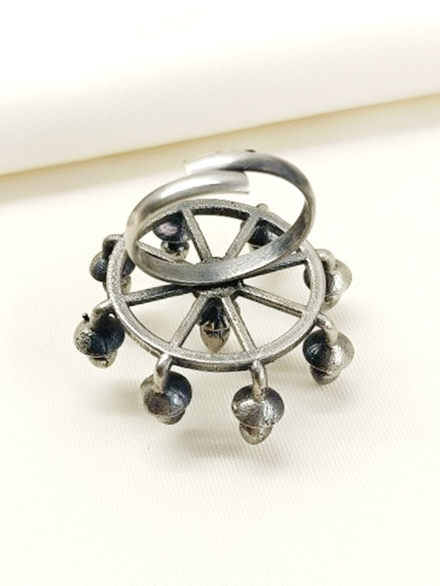 Charmi Plain Oxidized Finger Ring - House of Sarvati LLC