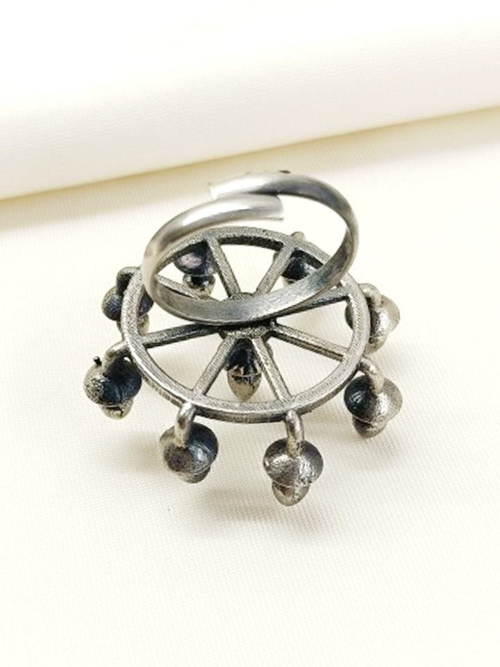 Charmi Plain Oxidized Finger Ring - House of Sarvati LLC