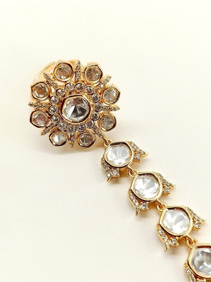 Chitrangana White Kundan Hathphool Set Of 2 - House of Sarvati LLC
