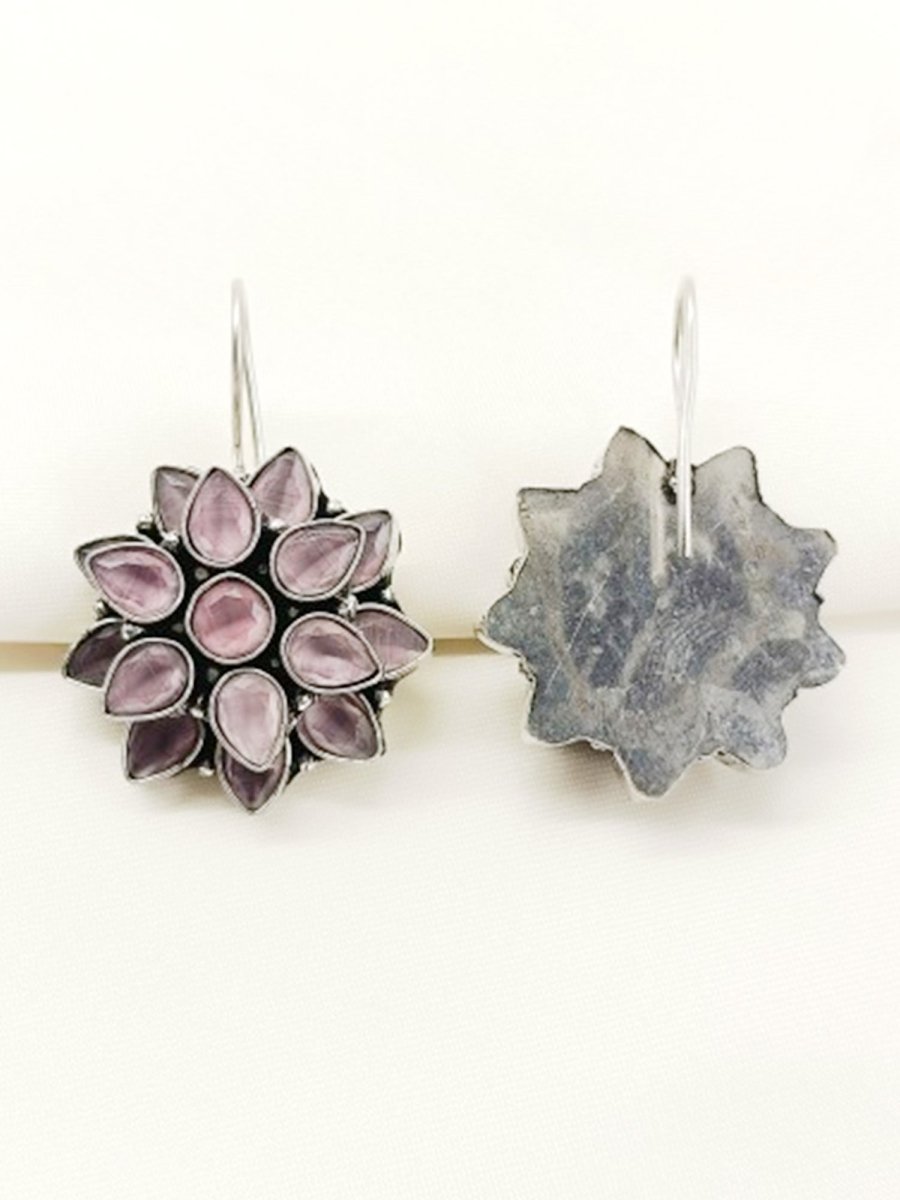Chitrangi Baby Pink Oxidized Earring - House of Sarvati LLC