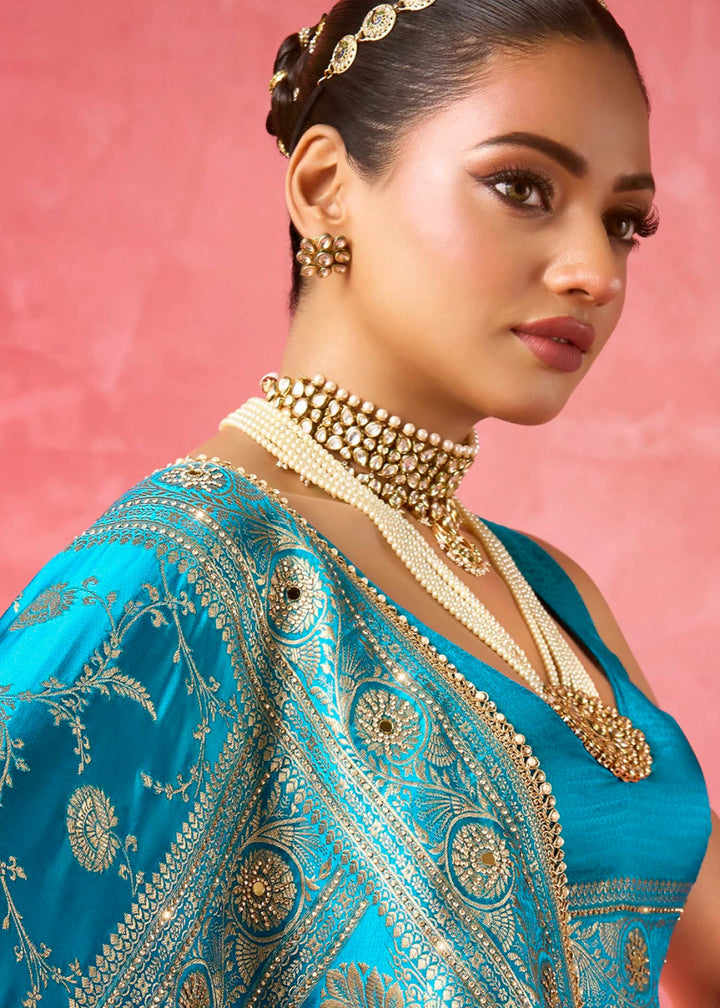 Classic Radiance - Satin Katan Saree (Set of 4) - House of Sarvati LLC