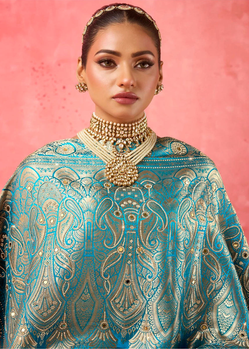 Classic Radiance - Satin Katan Saree (Set of 4) - House of Sarvati LLC