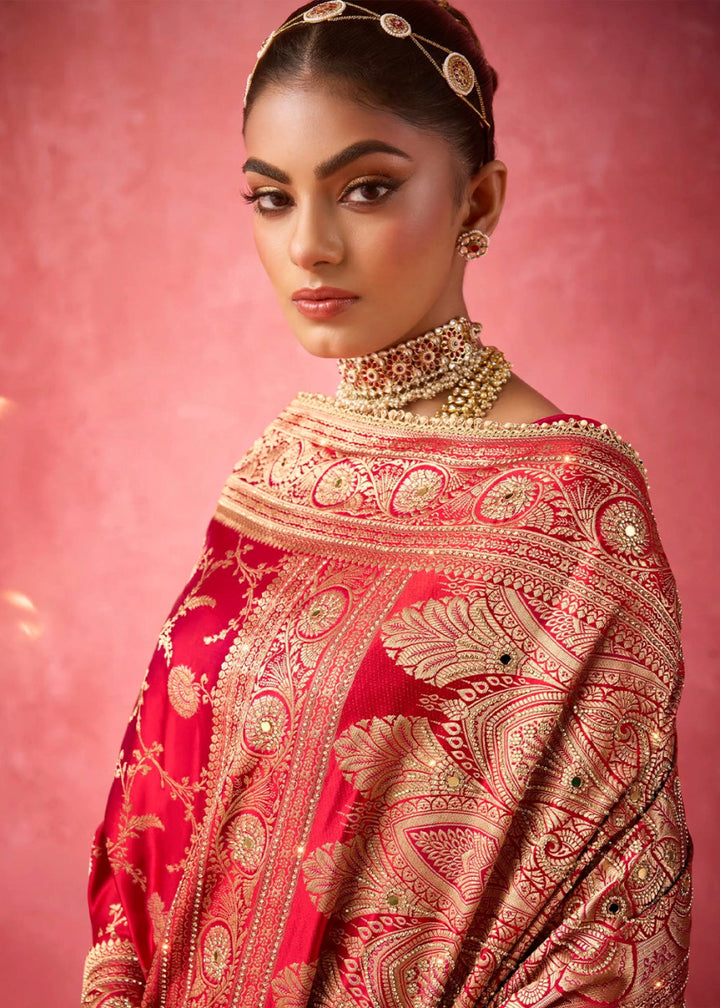 Classic Radiance - Satin Katan Saree (Set of 4) - House of Sarvati LLC