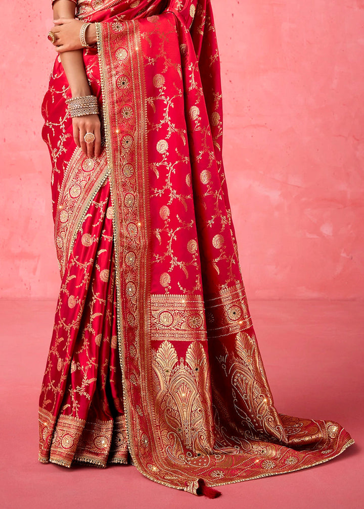 Classic Radiance - Satin Katan Saree (Set of 4) - House of Sarvati LLC