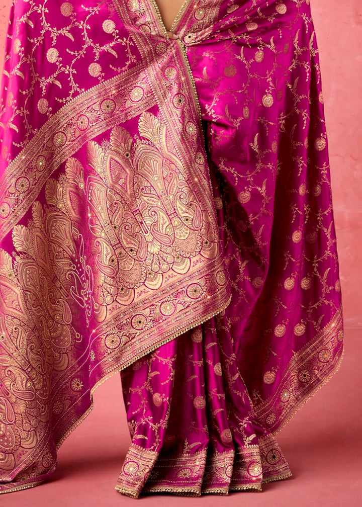 Classic Radiance - Satin Katan Saree (Set of 4) - House of Sarvati LLC