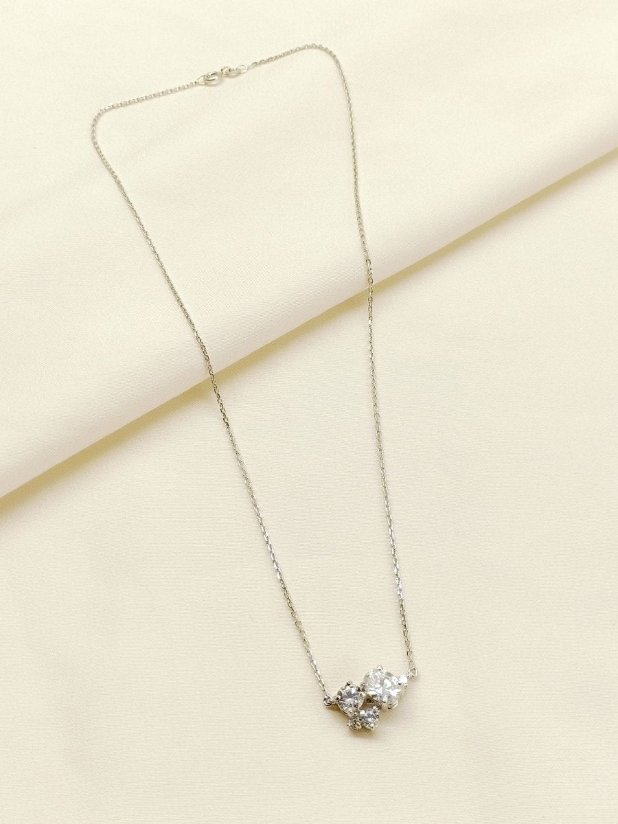 Darshika 92.5 Silver Swarovski Stone Pendal - House of Sarvati LLC