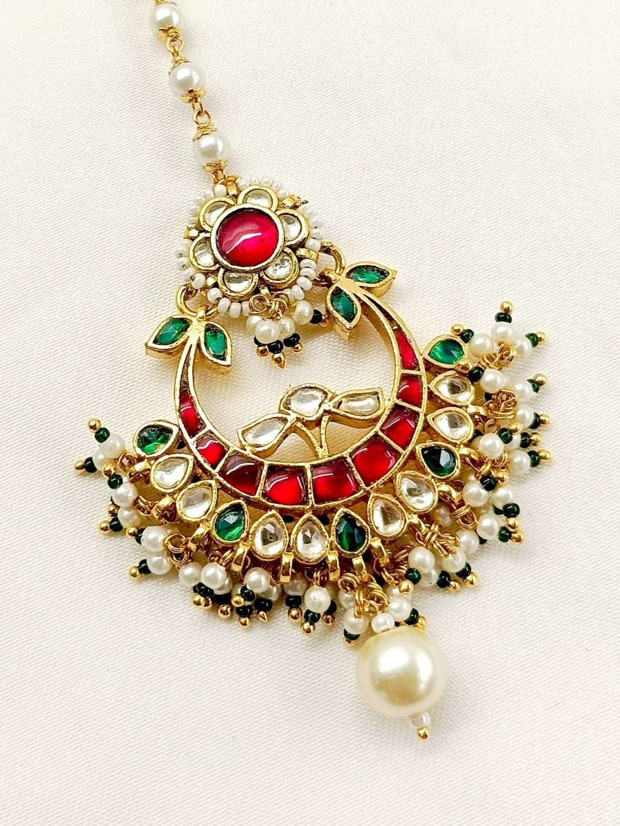 Dayamai Majenta Kundan teeka - House of Sarvati LLC