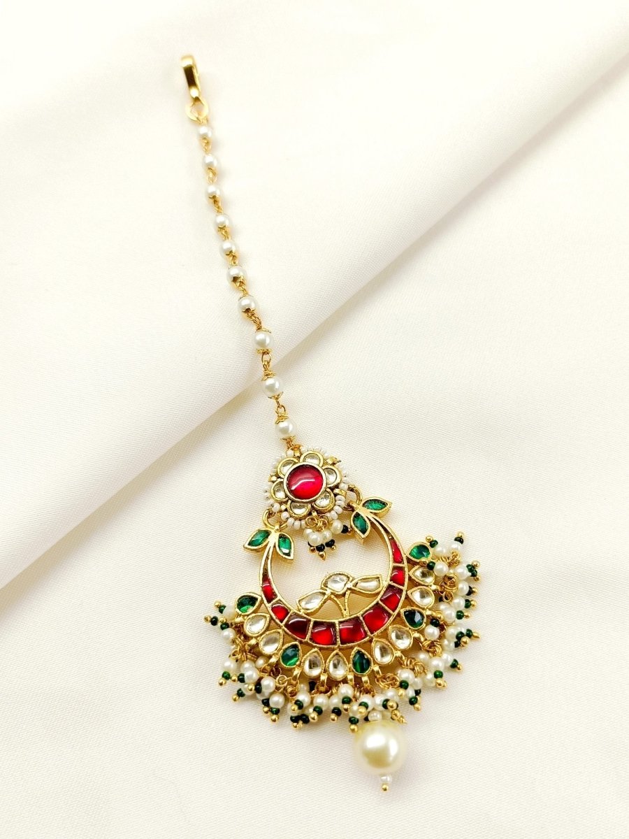 Dayamai Majenta Kundan teeka - House of Sarvati LLC
