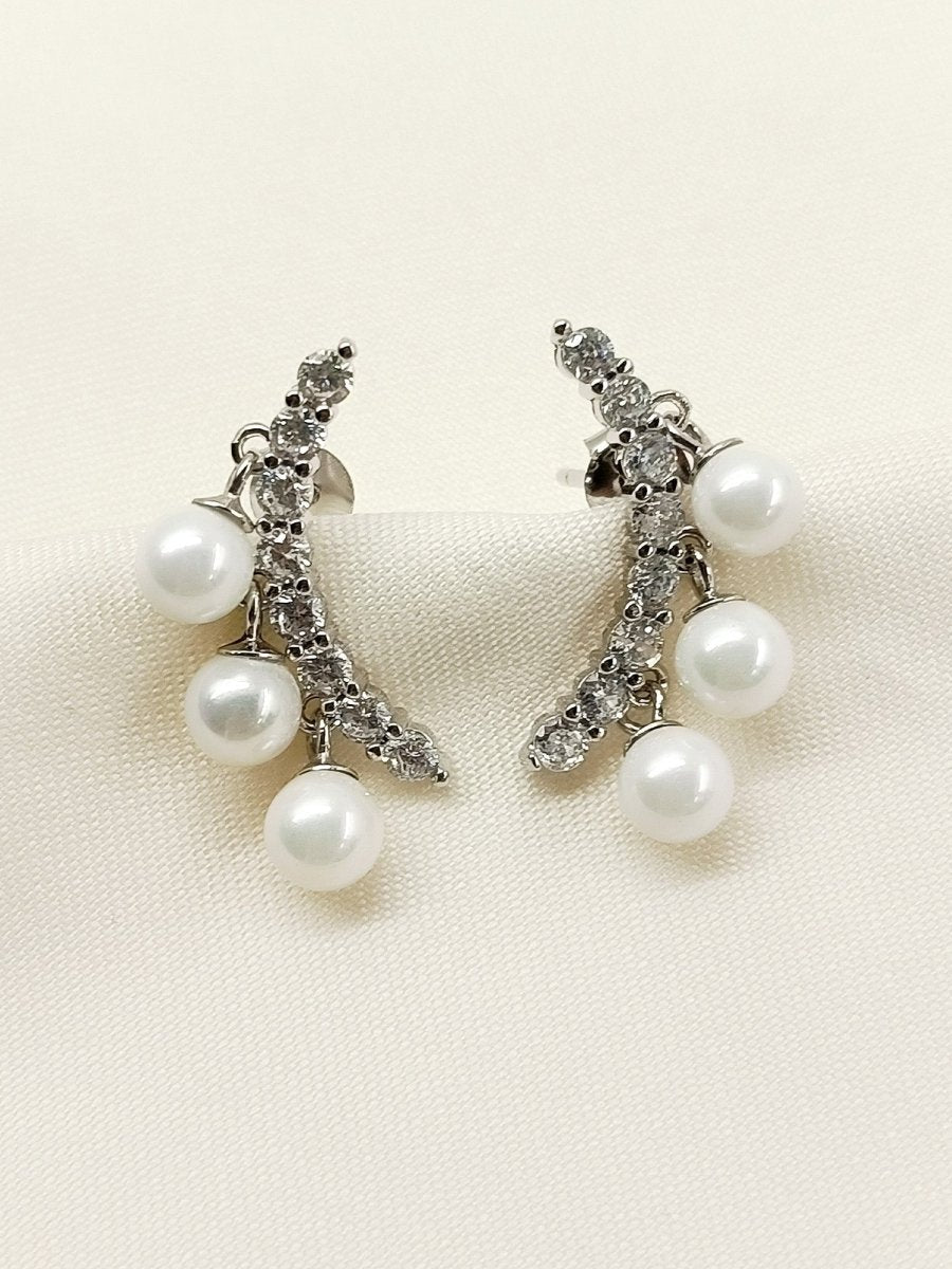 Deaba 92.5 Silver Swarovski Stone Tops - House of Sarvati LLC