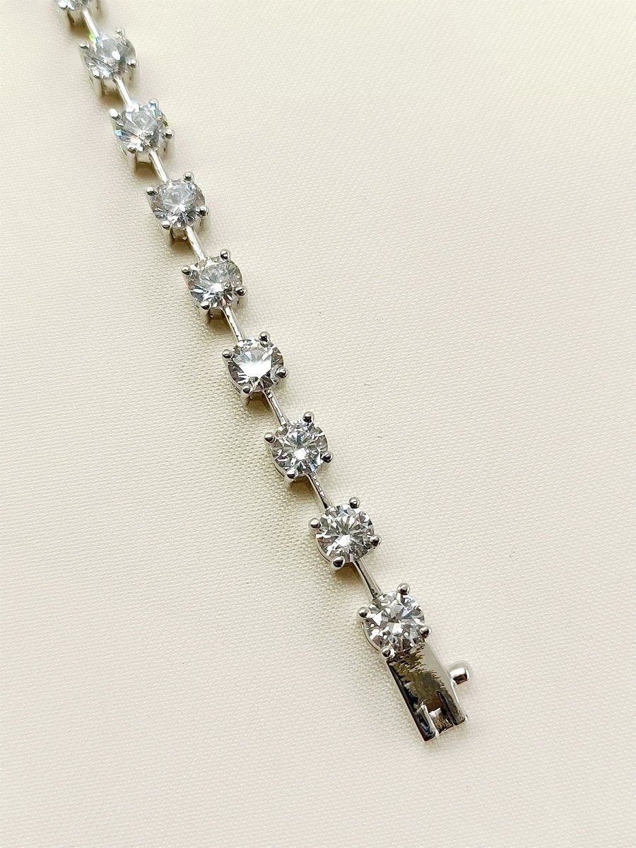 Deborah 92.5 Silver Swarovski Stone Bracelet - House of Sarvati LLC
