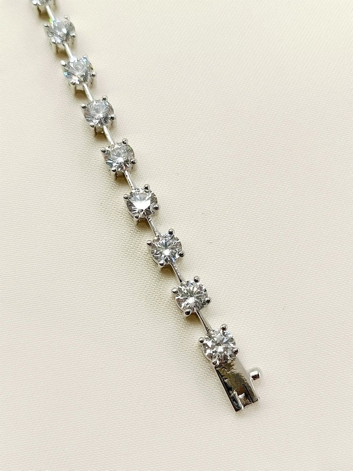 Deborah 92.5 Silver Swarovski Stone Bracelet - House of Sarvati LLC